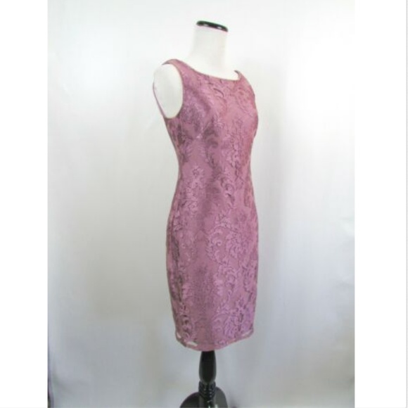 Adrianna Papell Mauve Jacket Lace Dress 2 Piece - Picture 3 of 8